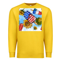 Lemon 4th of july sunflowers ice cream seamless pattern Premium Sweatshirt - BundleAndBundleShop