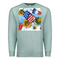 Seafoam 4th of july sunflowers ice cream seamless pattern Premium Sweatshirt - BundleAndBundleShop
