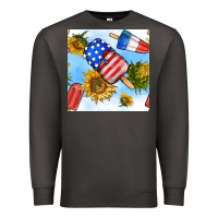 Smoke 4th of july sunflowers ice cream seamless pattern Premium Sweatshirt - BundleAndBundleShop