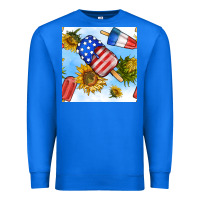 True Royal 4th of july sunflowers ice cream seamless pattern Premium Sweatshirt - BundleAndBundleShop