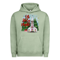Pigment Oil Green christmas church oh holy night Urban Hoodie - MaliasSmallBusiness