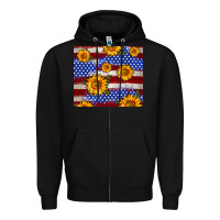Black 4th of July USA flag sunflower 20oz tumbler Zipper Hoodie - Neo Western
