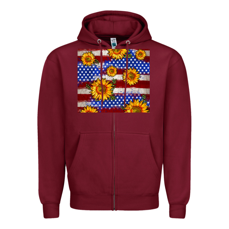 4th Of July Usa Flag Sunflower 20oz Tumbler Zipper Hoodie by Neo Western | Teevron