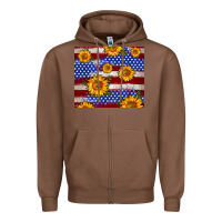 Chestnut 4th of July USA flag sunflower 20oz tumbler Zipper Hoodie - Neo Western