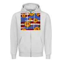 Dove Grey 4th of July USA flag sunflower 20oz tumbler Zipper Hoodie - Neo Western