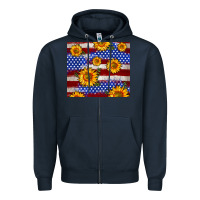 Navy 4th of July USA flag sunflower 20oz tumbler Zipper Hoodie - Neo Western