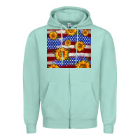 Seafoam 4th of July USA flag sunflower 20oz tumbler Zipper Hoodie - Neo Western