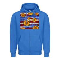 True Royal 4th of July USA flag sunflower 20oz tumbler Zipper Hoodie - Neo Western