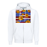 White 4th of July USA flag sunflower 20oz tumbler Zipper Hoodie - Neo Western