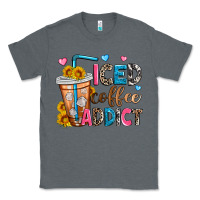 Charcoal Heather iced coffee addict Classic Tee - Zillion Design Studio