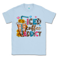 Dusty Blue iced coffee addict Classic Tee - Zillion Design Studio
