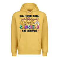 Antique Gold good morning world your little ray of sarcastic Premium Hoodie - MaliasSmallBusiness