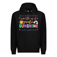 Black good morning world your little ray of sarcastic Premium Hoodie - MaliasSmallBusiness