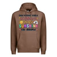 Chestnut good morning world your little ray of sarcastic Premium Hoodie - MaliasSmallBusiness