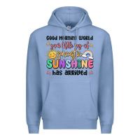 Colony Blue good morning world your little ray of sarcastic Premium Hoodie - MaliasSmallBusiness