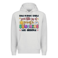 Dove Grey good morning world your little ray of sarcastic Premium Hoodie - MaliasSmallBusiness