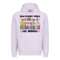 Lilac good morning world your little ray of sarcastic Premium Hoodie - MaliasSmallBusiness