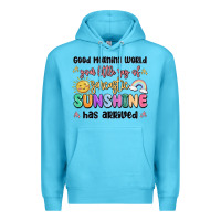 Ocean Blue good morning world your little ray of sarcastic Premium Hoodie - MaliasSmallBusiness