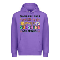 Purple good morning world your little ray of sarcastic Premium Hoodie - MaliasSmallBusiness