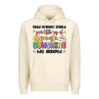 Sandshell good morning world your little ray of sarcastic Premium Hoodie - MaliasSmallBusiness