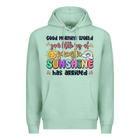 Seafoam good morning world your little ray of sarcastic Premium Hoodie - MaliasSmallBusiness