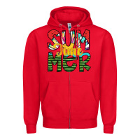Red summer time Zipper Hoodie - SublimationCraftShop