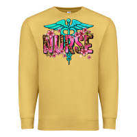 Antique Gold floral nurse Premium Sweatshirt - AdoDesignShop