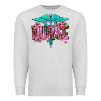 Dove Grey floral nurse Premium Sweatshirt - AdoDesignShop