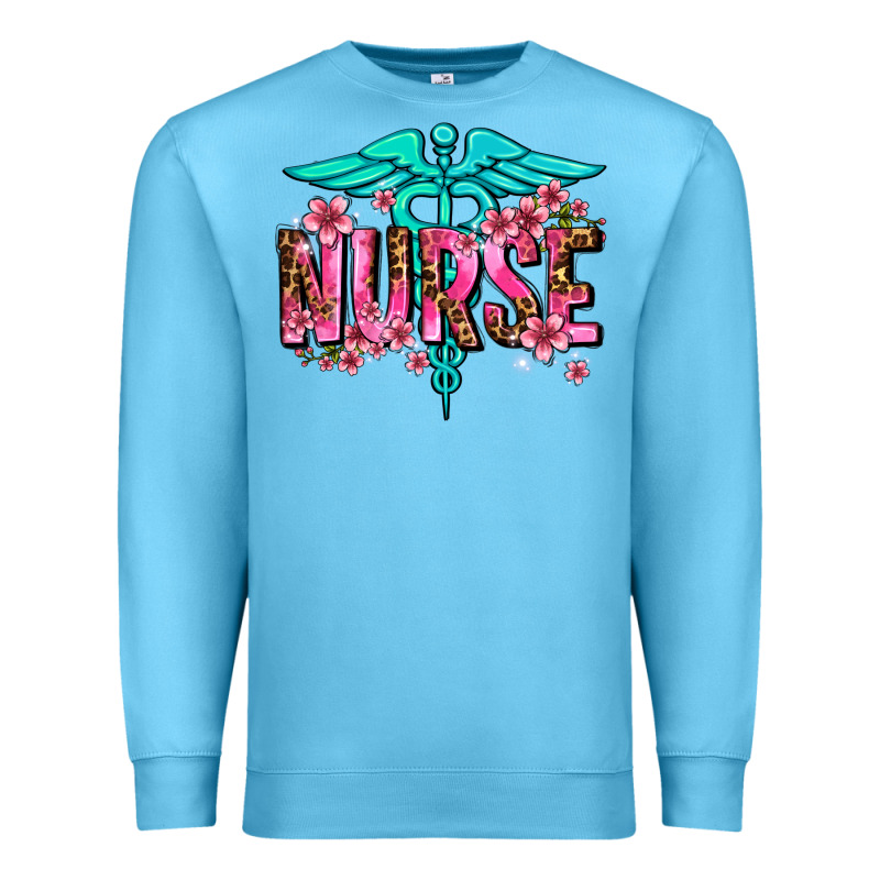 Floral Nurse Premium Sweatshirt by AdoDesignShop | Teevron