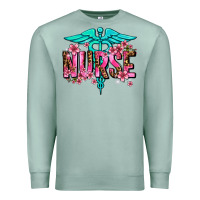 Seafoam floral nurse Premium Sweatshirt - AdoDesignShop