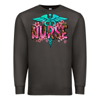 Smoke floral nurse Premium Sweatshirt - AdoDesignShop