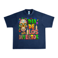 Navy Dia de los muertos Urban Heavy Tee - RanaPortraitStore