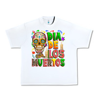 White Dia de los muertos Urban Heavy Tee - RanaPortraitStore