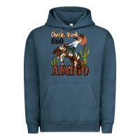 Pigment Midnight Navy check your ego amigo rodeo cowboy Urban Hoodie - MaliasSmallBusiness