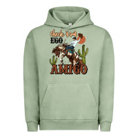 Pigment Oil Green check your ego amigo rodeo cowboy Urban Hoodie - MaliasSmallBusiness