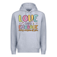 Heather Grey love and embrace every version of you Premium Hoodie - MaliasSmallBusiness