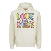 Oatmeal Heather love and embrace every version of you Premium Hoodie - MaliasSmallBusiness