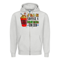 Dove Grey I Run On Coffee & Christmas Cheer Zipper Hoodie - CowhideDigitalArt