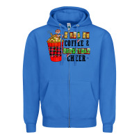 True Royal I Run On Coffee & Christmas Cheer Zipper Hoodie - CowhideDigitalArt