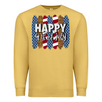 Antique Gold happy 4th of july brushstrokes Premium Sweatshirt - BundleAndBundleShop