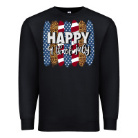 Black happy 4th of july brushstrokes Premium Sweatshirt - BundleAndBundleShop