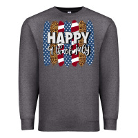 Charcoal Heather happy 4th of july brushstrokes Premium Sweatshirt - BundleAndBundleShop
