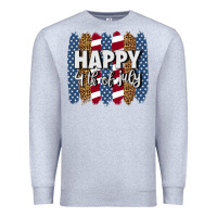Heather Grey happy 4th of july brushstrokes Premium Sweatshirt - BundleAndBundleShop