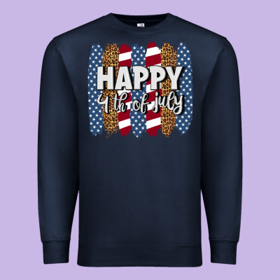 Happy 4th Of July Brushstrokes Premium Sweatshirt Designed By Bundleandbundleshop