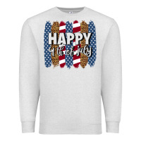 Oatmeal Heather happy 4th of july brushstrokes Premium Sweatshirt - BundleAndBundleShop