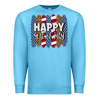 Ocean Blue happy 4th of july brushstrokes Premium Sweatshirt - BundleAndBundleShop