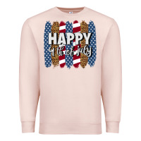 Pale Pink happy 4th of july brushstrokes Premium Sweatshirt - BundleAndBundleShop