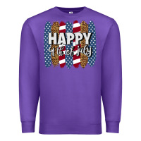 Purple happy 4th of july brushstrokes Premium Sweatshirt - BundleAndBundleShop