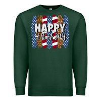 Sports Green happy 4th of july brushstrokes Premium Sweatshirt - BundleAndBundleShop