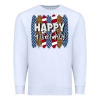 White happy 4th of july brushstrokes Premium Sweatshirt - BundleAndBundleShop